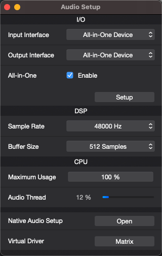 SoundDesk Audio Setup SoundDesk Audio Setup
