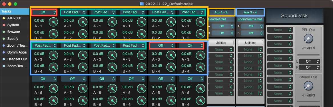 SoundDesk Aux Sends SoundDesk Aux Sends