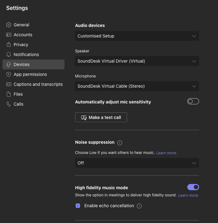 MS Teams Audio Setup MS Teams Audio Setup