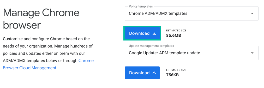 Chrome Browser ADMX Templates