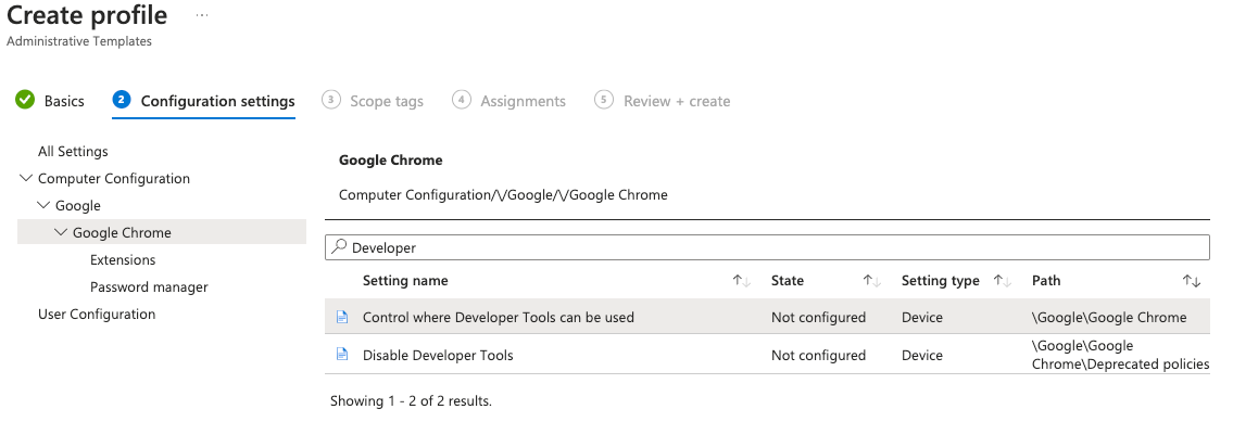 Disable Developer Tools